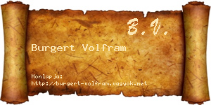Burgert Volfram névjegykártya